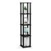 Rebrilliant Delyth 57.7" H x 11.6" W Plastic Etagere Bookcase Wood in White/Black | 57.7 H x 11.6 W x 11.6 D in | Wayfair
