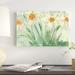 Winston Porter Daffodils Orange & White II by Samuel Dixon - Wrapped Canvas Painting Canvas in Green/White/Yellow | 12 H x 18 W x 1.25 D in | Wayfair