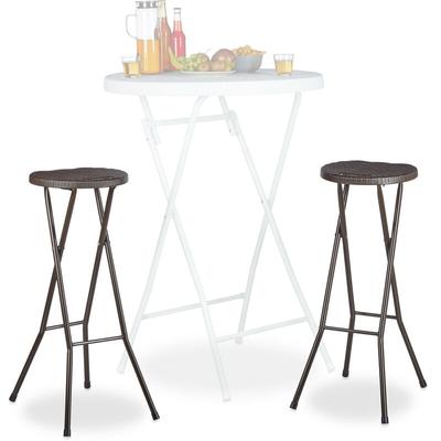 Barhocker klappbar bastian 2er Set, Wetterfest, Höhe 80 cm, Barstuhl Doppelpack, Kunststoff,