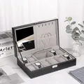 Présentoir portable en cuir PU pour montres présentoir pour bijoux boucles d'oreilles bagues