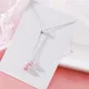 Pendentif mignon en cristal Harvey rose pour femme collier de document en argent frais doux bijoux