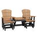 OS Home and Office Model Double Glider with Center Table in Cedar with a Black Base