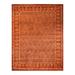 Overton Hand Knotted Wool Vintage Inspired Modern Contemporary Eclectic Orange Area Rug - 9' 2" x 11' 10"