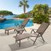 Pellebant Outdoor Adjustable Chaise Lounge Folding Chair and Table Set - N/A