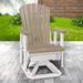 OS Home and Office Model Fan Back Swivel Glider in WeatherWood with a White Base