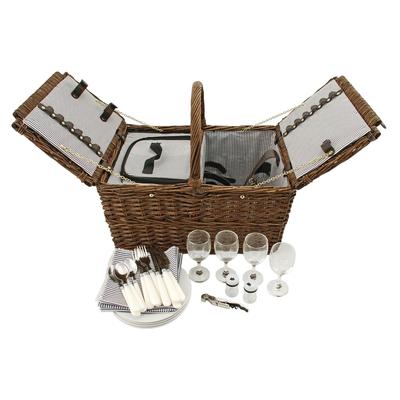 Cape Cod Wicker Picnic Basket by Twine - 15.5" x 19.25"