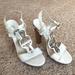 Michael Kors Shoes | Authentic Michael Kors Leather Sandals | Color: Silver/White | Size: 8.5