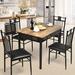 Costway 4 - Person Dining Set Wood/Upholstered/Metal in Brown | Wayfair HW66276BK