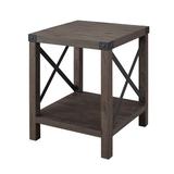 Union Rustic Larenda End Table w/ Storage Wood/Metal in Gray | 22 H x 18 W x 18 D in | Wayfair 85FC383CC97A4BA48ADC0D3B0F37A070