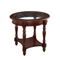 World Menagerie Buncombe 24" Height End Table Side Table Wood/Glass in Brown | 24 H x 28 W x 28 D in | Wayfair 88F446BAE0934C2C8C1AFF30204E849E