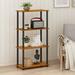 Rebrilliant Johnston 43.3" H x 23.6" W Plastic Etagere Bookcase Wood in White/Brown | 43.3 H x 23.6 W x 11.6 D in | Wayfair