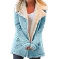 Hooded Jacket Women Winter Women Long Coat Hooded Women Solid Color Coat Plush Coat Women Winter Jacket Women Padded Jacket Warm Coat Women Autumn Winter Coat Women (Color : Blue, Size : M)