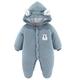 Maeau Newborn Baby Hooded Romper Infant Footed Snowsuit Warm Jumpsuit Outerwear Fall Winter Outfits Blue 9-12 Months