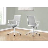 Office Chair / Adjustable Height / Swivel / Ergonomic / Armrests / Computer Desk / Work / Metal / Mesh / White / Grey / Contemporary / Modern - Monarch Specialties I 7294