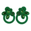 Soutache-Boucles d'Oreilles en Forme de Fleur Tissée Grandes Boucles d'Oreilles Pendantes Bijoux