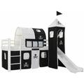 Letto a Castello per Bambini Scivolo e Scala Tema Pirata 97x208cm vari colori modelli : bianco