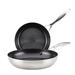 Circulon Stainless Steel Frying Pan Set w/ SteelShield Hybrid Stainless Nonstick, 2-piece Non Stick/Stainless Steel in Gray | Wayfair 70052