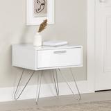 South Shore Slendel End Table Pure White Wood in Brown/Gray/White | 20.25 H x 20 W x 15.75 D in | Wayfair 13549