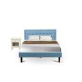 Andover Mills™ Fralick Upholstered Platform 2 Piece Bedroom Set Upholstered in Blue/Brown | Queen | Wayfair 4F25FF0F6C8E41A9B57909D0A85E93BD