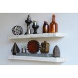 Gracie Oaks Joao 2 Piece Solid Wood Floating Shelf w/ Reclaimed Wood in White | 2 H x 48 W x 4.5 D in | Wayfair 802C3770B1C9418AA035F5BCEB0C5742