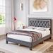 Rosdorf Park Duclair Tufted Low Profile Velvet Platform Bed w/ Adjustable Headboard | 45.3 H x 56.3 W x 81.1 D in | Wayfair