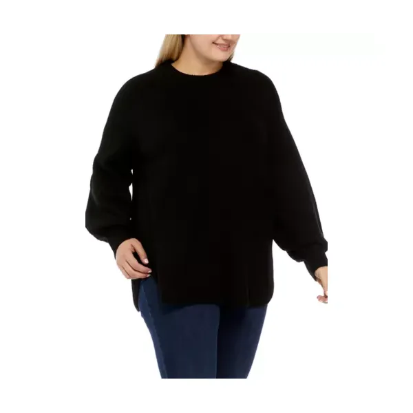 crown---ivy™-womens-plus-size-balloon-sleeve-solid-sweater,-black,-2x/