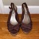 American Eagle Outfitters Shoes | Cute Brown Ruffle Peep Toe Wedges, Gently Used | Color: Brown/Tan | Size: 7