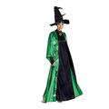DISGUISE 116049N Professor Mcgonagall, Official Deluxe Harry Potter Wizarding World Costume Dress and Hat Adult Sized, Solid, Multicolored, S