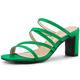 Allegra K Women's Strappy Block Heels Slide Heel Sandals Green 8 UK/Label Size 10 US