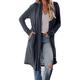 Aleumdr Womens Winter Plus Size Long Cardigan with Pockets Solid Printed Open Cable Ballon Sleeve Warm Knitted Coat Pullover Sweater Blue XX-Large