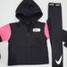 Nike Matching Sets | Nike Full Zip Hoody & Leggings | Color: Black/Pink | Size: 4g