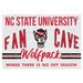 NC State Wolfpack 24'' x 34'' Fan Cave Wood Sign