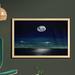 East Urban Home Ambesonne Ocean Wall Art w/ Frame, Full Moon Reflected In The Sea Moon Rays Surface Starry Sky Night Scenic View Print | Wayfair