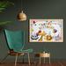 East Urban Home Ambesonne Birthday Wall Art w/ Frame, Cartoon Style Safari Jungle Animals At A Party w/ Flags & Balloons Image | Wayfair