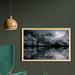 East Urban Home Ambesonne Landscape Wall Art w/ Frame, 3D Graphic Fantasy Land At Night Cloudy Sky Moon Trees Water Reflection | Wayfair