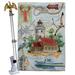 Breeze Decor Seaside Lighthouse 2-Sided Polyester 40 x 28 in. Flag Set in Brown/Gray | 40 H x 28 W in | Wayfair BD-NA-HS-107053-IP-BO-02-D-US18-SB