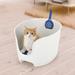 Richell Paw Trax High Wall Cat Litter Box Plastic in Blue/White | Wayfair 60020