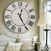 Lark Manor™ Oversized Rainey Wall Clock Wood/Solid Wood in Black/Brown/White | 30 H x 30 W x 2 D in | Wayfair BF0C5FB802C744D3AC75E014CF155F33