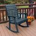 Beachcrest Home™ Midwest Outdoor Rocking Plastic Chair in Gray/Blue | 41 H x 33 W x 27 D in | Wayfair DB5DAD10B49F4026BDDBD75E981B6AAA