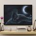 Winston Porter Black Panther Under Moonlight Gallery Wrapped Canvas - Animal Illustration Decor, Black & White Home Decor Canvas in Brown | Wayfair