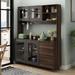 Wade Logan® Brokaw 62.9" Wide Wooden Kitchen Cabinet Wood/Glass in Brown | 74.8 H x 62.9 W x 15.7 D in | Wayfair C9DCF2AC092C4F57A18217F97542053C