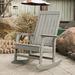 Red Barrel Studio® Xylotambou Outdoor Bucyrus Rocking Chair Plastic/Resin in Gray | 44 H x 31 W x 33.4 D in | Wayfair