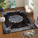 Black/Blue 96 x 0.3 in Area Rug - World Menagerie Schreffler Oriental Indoor/Outdoor Area Rug Polypropylene | 96 W x 0.3 D in | Wayfair