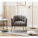 Armchair - Willa Arlo™ Interiors Murrow 28" W Tufted Velvet Armchair Wood/Velvet in Gray | 28.9 H x 28 W x 27 D in | Wayfair