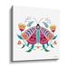 Rosalind Wheeler Folk Art Moth - Graphic Art on Canvas in White | 36 H x 36 W x 2 D in | Wayfair F5C82EFE1EEB40DA8106CF24FA61DCB9
