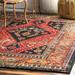 Blue/Orange 96 x 0.39 in Indoor/Outdoor Area Rug - Lark Manor™ Kordell Vintage Power Loom Red/Orange/Blue Indoor/Outdoor Patio Rug | Wayfair