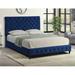 Alcott Hill® Corderro Tufted Low Profile Platform Bed Upholstered/Velvet in Blue | 50 H x 79.5 W x 86 D in | Wayfair