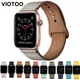 Bracelet en cuir véritable blanc ivoire pour montre Apple Watch couleur noir Iwatch 38mm 44mm