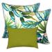 Fresh Pear Necture Indoor/Outdoor Pillow, Set of 2 Large & 1 Lumbar Pillow, White, Blue, Aqua