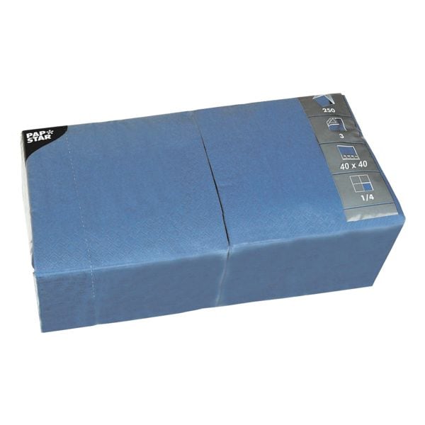 Papstar Serviette 3-lagig einfarbig 40x40 cm 250 Stück blau, 40x40 cm Image